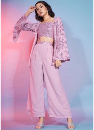 Pink Sequins Embellished Co-Ord Set