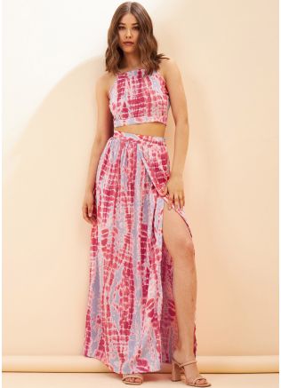 Pink Tie-Dye Printed Co-Ord Set