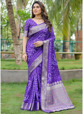 Blue Zari Woven Saree In Dola Silk