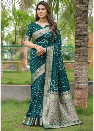 Green Zari Woven Saree In Dola Silk